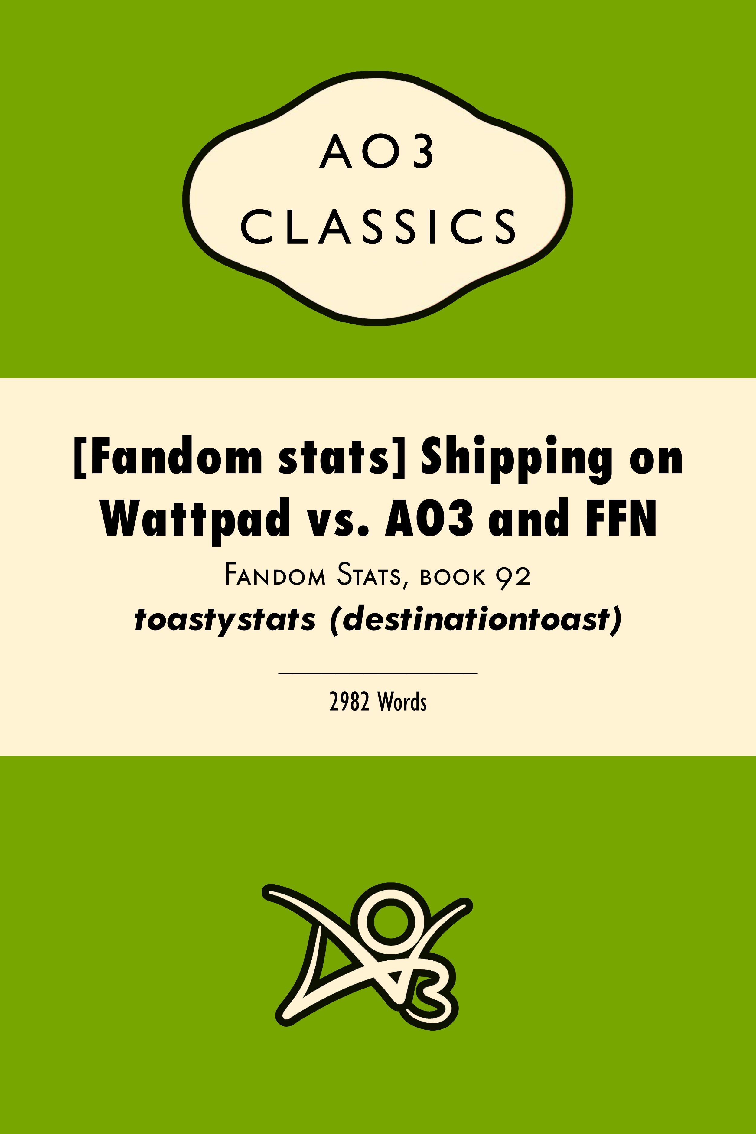 [Fandom stats] Shipping on Wattpad vs. AO3 and FFN